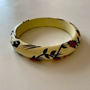 Wooden floral bangle
